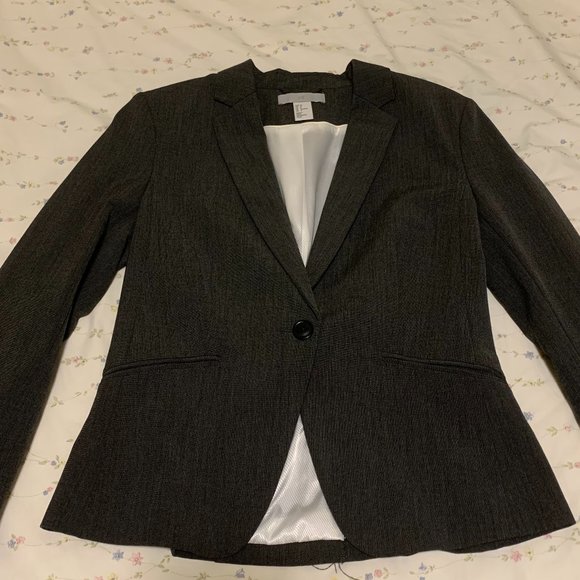 H&M Tops - H&M Women's Fitted Blazer (Dark Grey)